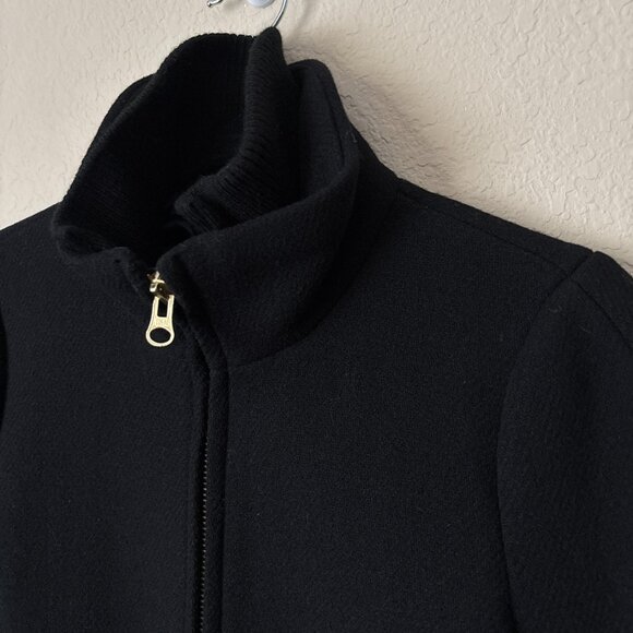 J.Crew Italian Wool Lodge Essential Black Coat in Stadium-Cloth - Picture 3 of 12